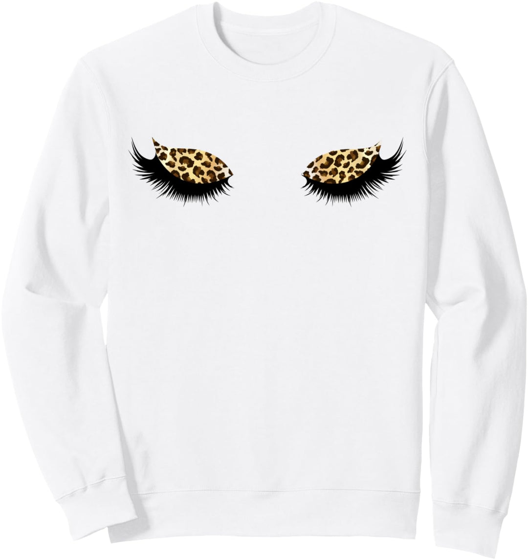 Niedliche Wimpern mit Leopardenmuster für Teenager, Mädchen, Grafik Sweatshirt