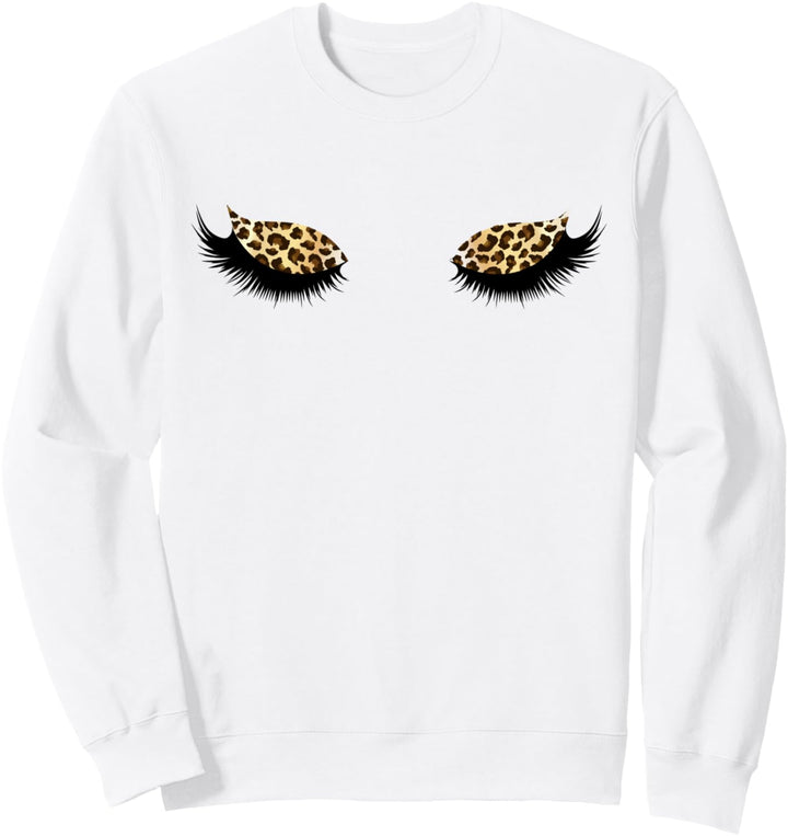 Niedliche Wimpern mit Leopardenmuster für Teenager, Mädchen, Grafik Sweatshirt