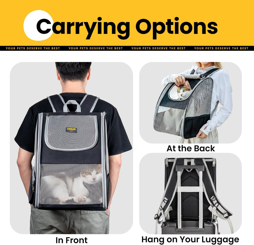 Conlun Katzenrucksack und Hunderucksack für kleine Hunde und Katzen bis zu 7kg, Kleiner Hunde Rucksa