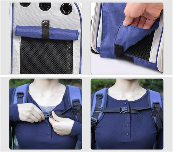 Falytemow Katzentragerrucksack für kleine Haustiere, Tragetasche mit atmungsaktivem Netzgewebe, falt