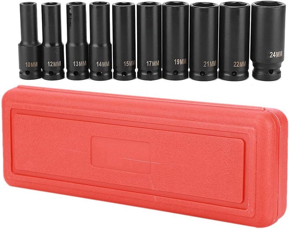 Dioche Steckschlüssel-Set, Sechskant, 1/2 Zoll, tiefe Schlagschrauber, aus Chrom-Vanadium-Stahl, hoh