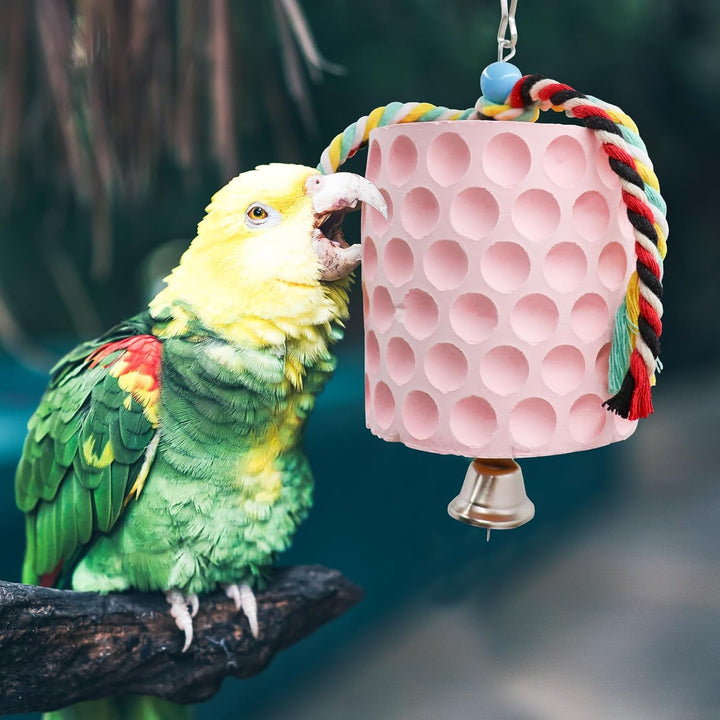 Extra grosser Vogel-Kauspielzeug, Papageien-Schnabel-Schleifstein mit Glocke, Vogelkäfig-Zubehör, Kä