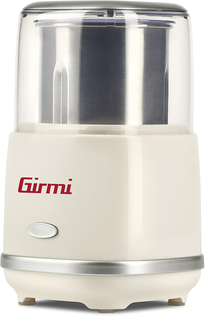 Girmi MC02 Kaffeemühle, 180 W, Doppelter Deckel, Behälter und Klingen aus Edelstahl, Grosse Kapazitä