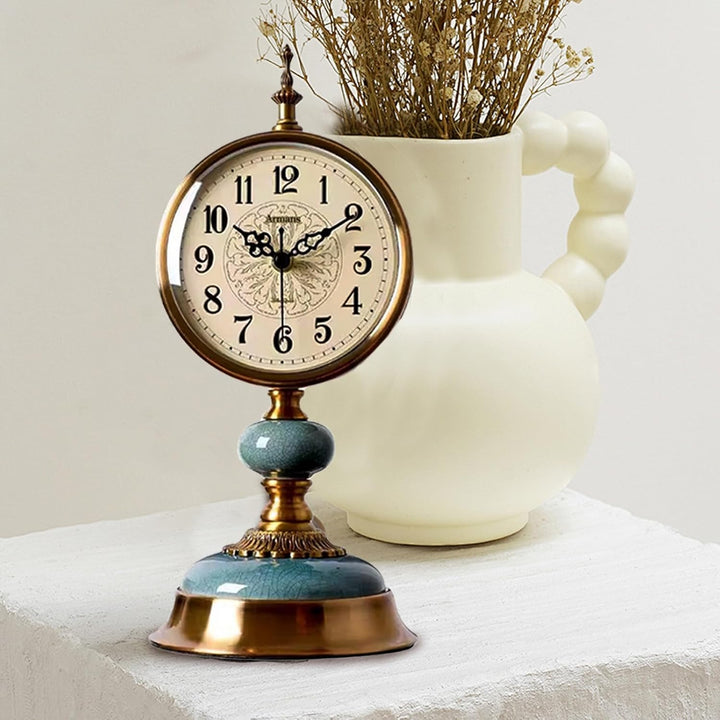 Vintage Tischuhr, Vintage Messing Standuhr, Antik Silent tischuhr für Wohnzimmer, Klassische Nostalg