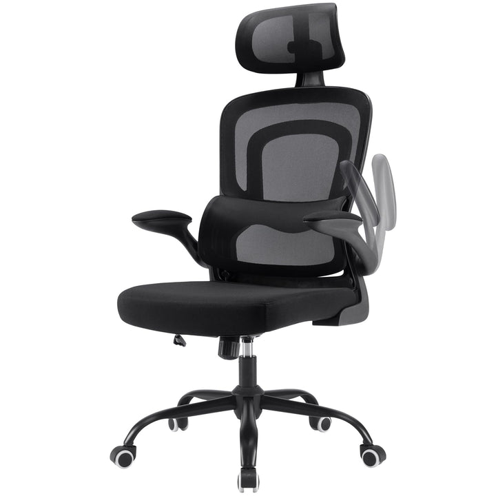 Farini Schreibtischstuhl mit Kleiderständer Bürostuhl Ergonomisch mit Verstellbarer Kopfstütze, Offi