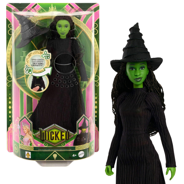 Mattel Singende Wicked Elphaba-Modepuppe und Accessoires, beweglich und mit vom Film inspirierten Lo