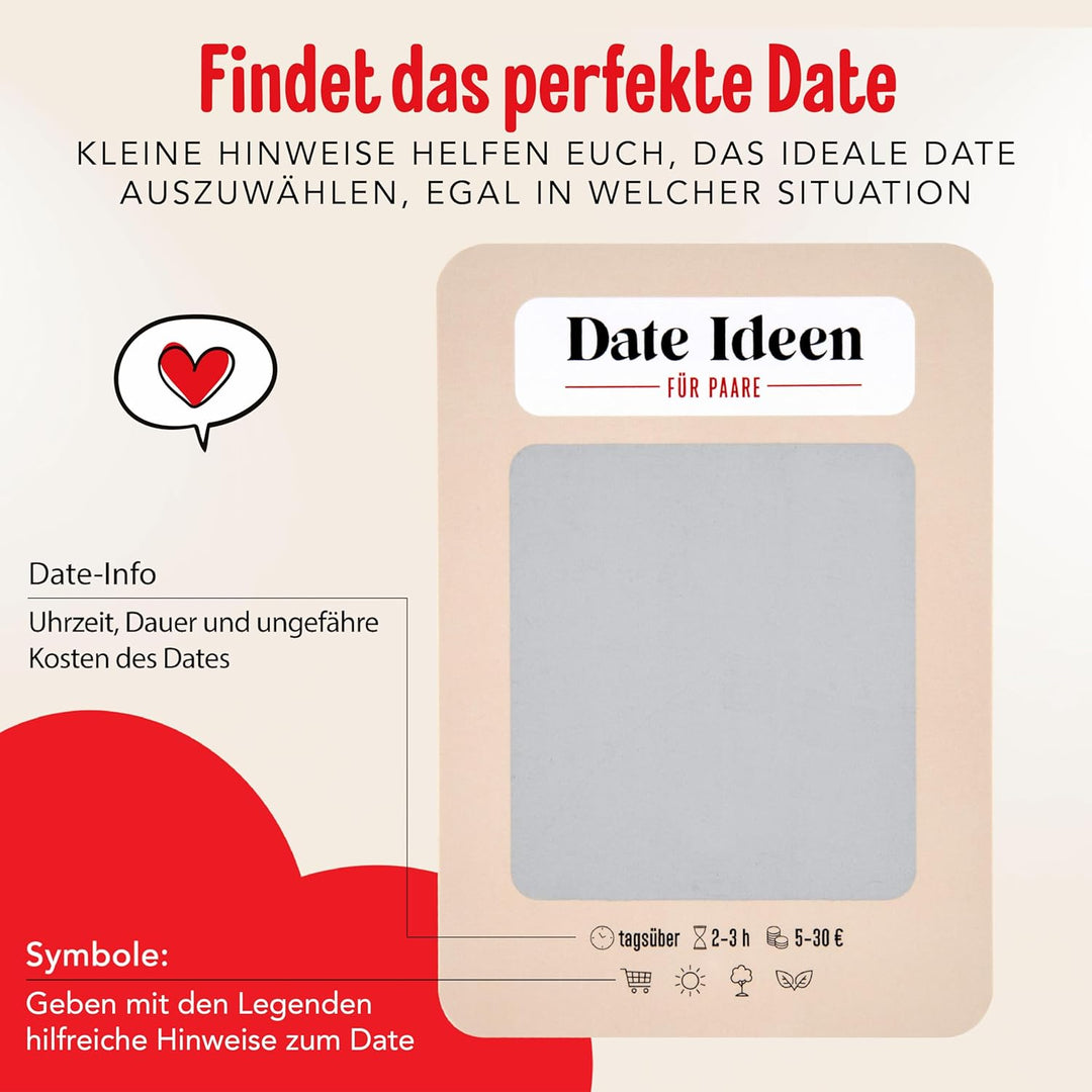 Date Ideen für Paare | Date Karten zum Freirubbeln für Erwachsene | Bucket List für Pärchen | Jahres