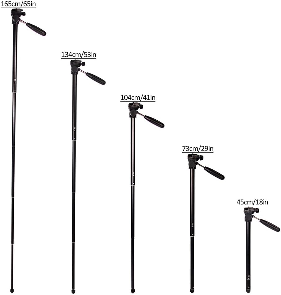 MOJOGEAR 177cm 2-in-1 Stativ - Dreibeinstativ + Einbeinstativ mit Premium Telefonhalterung - Alumini