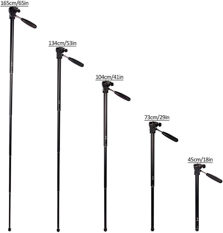 MOJOGEAR 177cm 2-in-1 Stativ - Dreibeinstativ + Einbeinstativ mit Premium Telefonhalterung - Alumini