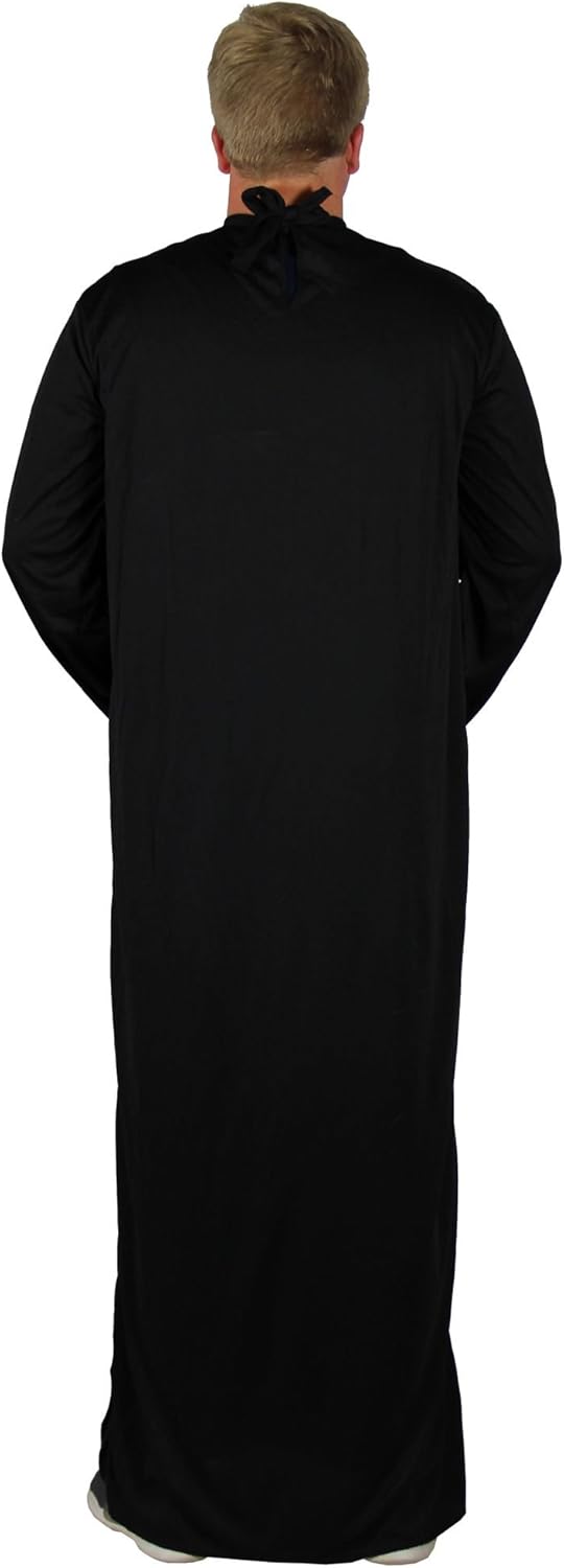 Foxxeo Priester Kostüm für Herren Robe mit Kragen in Grösse M bis XXXXL - Pfarrer Talar Herrenkostüm