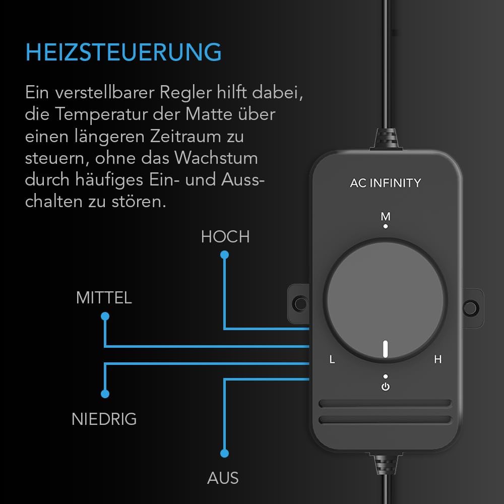 AC Infinity Feuchtigkeitskuppel, Keimset mit wasserdichter Sämlingmatte und dimmbaren LED-Wachstumsl