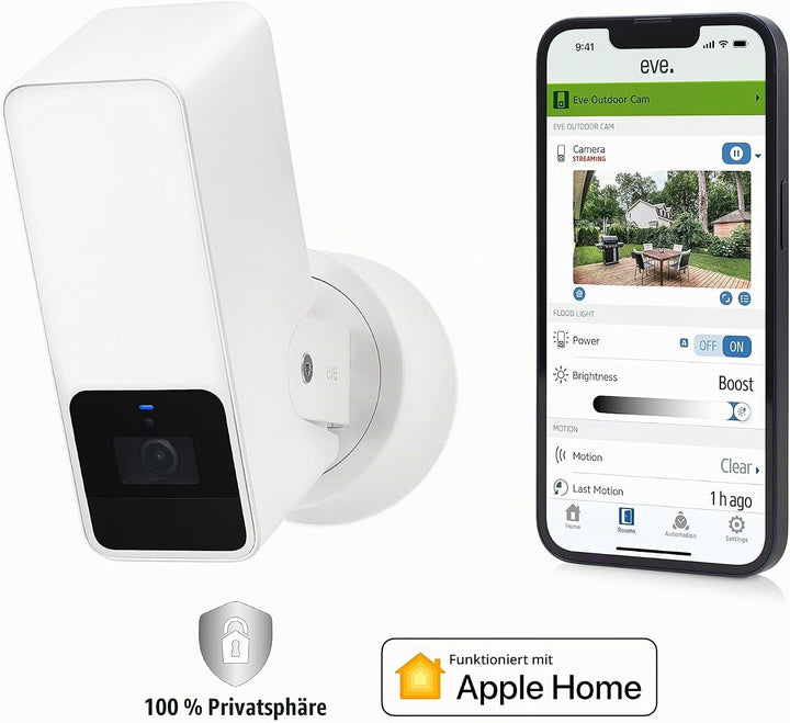 Eve Outdoor Cam White Edition – Smarte Überwachungskamera &amp; X-Sense XS01-M ProConnected Rauchmelder