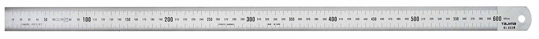 Tajima Rostfreier Stahlmassstab, 600 x 30 mm Chrom, Klasse 1, 1 Stück, TAJ-41227 600mm x 30mm, 600mm