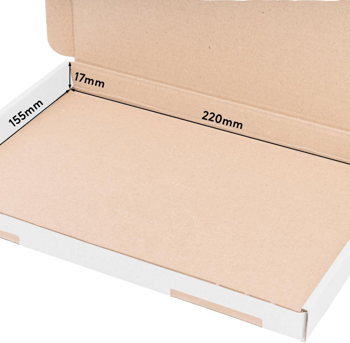 verpacking Grossbriefkartons 230 x 160 x 20 mm Weiss [Grösse und Stückzahl wählbar] DIN A5 GB-1 Gros