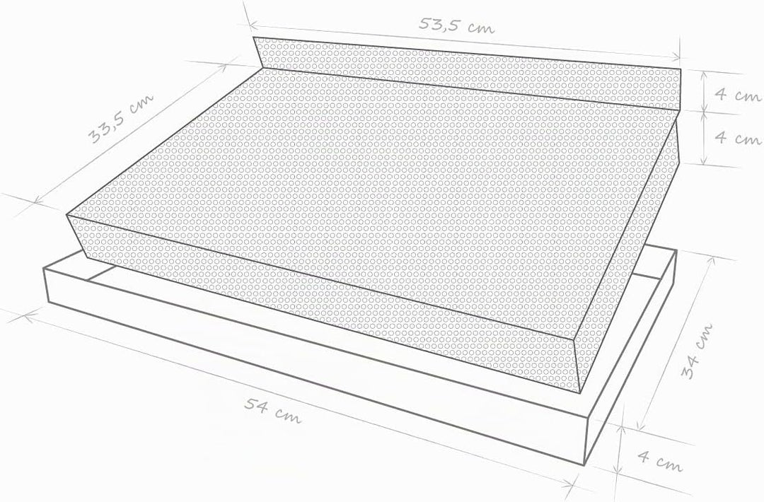 Aschekasten mit Kohlerost 54x34 cm zum Grillen, 54x34