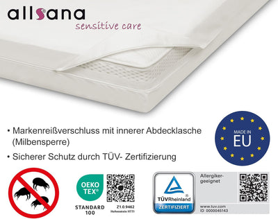 Allsana Allergiker Matratzenbezug 80x200x20 cm | Allergie Bettwäsche | Anti Milben Encasing | Milben