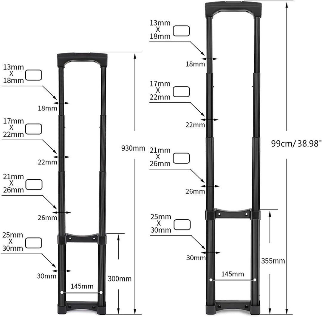 LUOFENG DIY-Koffer-Teleskopgriff-Ersatzteile, dehnbarer, kompakter Metall-Zugstangenersatz, verwende