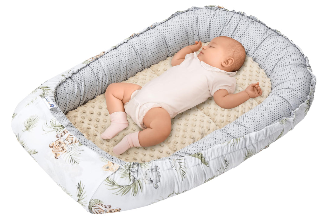 Medi Partners Babynest Kuschelnest Babynestchen 100% Baumwolle Nestchen Reisebett für Babys Säugling