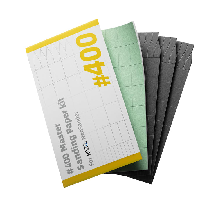 HOZO NeoSander Master Foam Schleifpapier, 400er Körnung, 4-teilig (3 Standard-Schleifblätter + 1 Sch