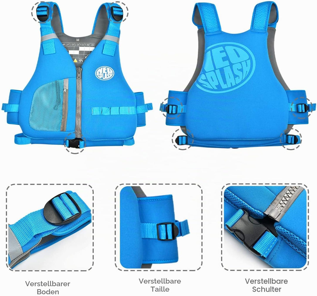 Schwimmlernweste Erwachsene, Schwimmhilfe, Festtoffweste ideal für den Wassersport, Kajak, Bootfahre