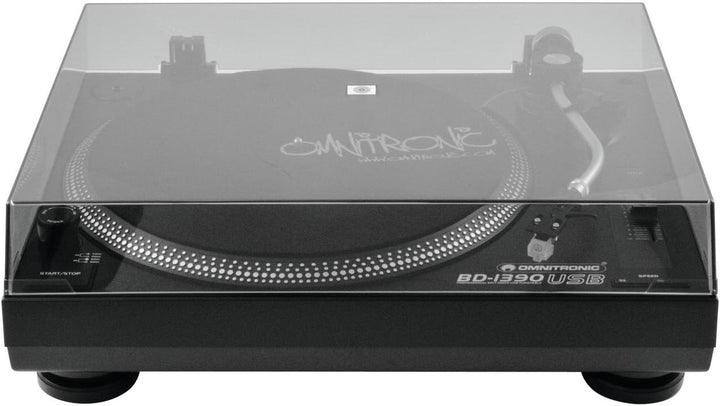 Omnitronic BD-1390 USB-Plattenspieler schwarz | Riemengetriebener DJ-Plattenspieler mit USB-Schnitts