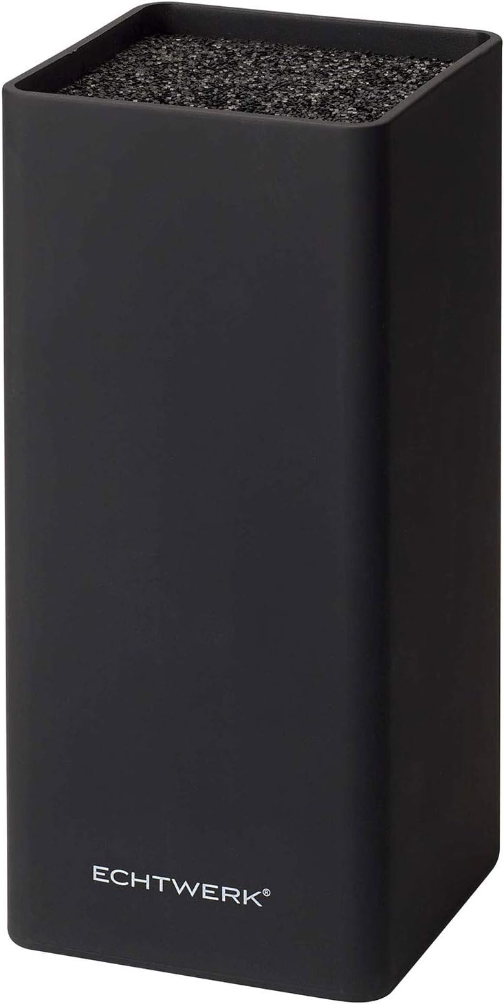 Echtwerk EW-MB-0120 Universal-Messerblock square mit Borsteneinsatz, schwarz, 22 cm