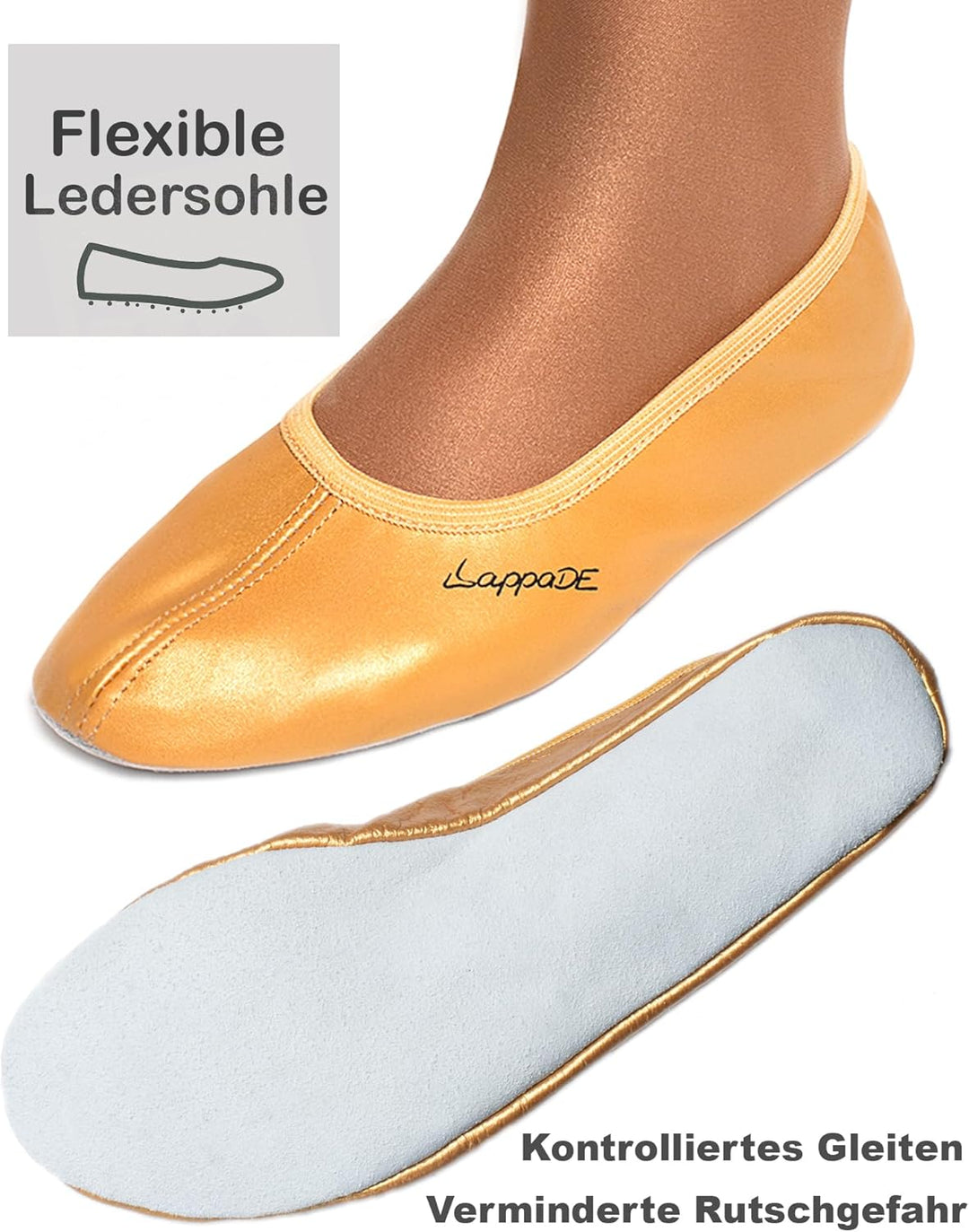 Lappade Schwarz, Weiss, Jeansblau, Rosa, Lila, Rot Gymnastikschuhe, Schläppchen, Turnschläppchen mit