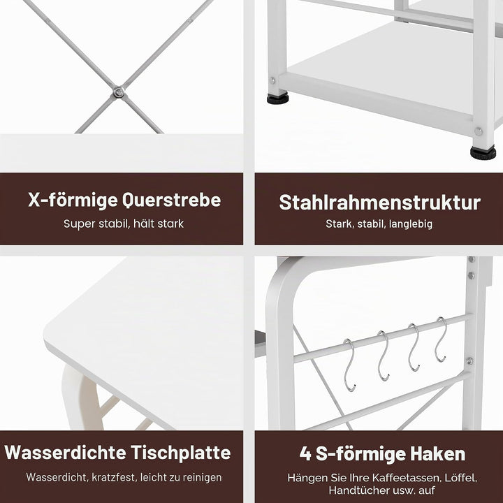 soges Bäckerregale Küchenregal Standregal Mikrowellenhalter Bäcker Regal Haushaltsregal mit 3 Ablage