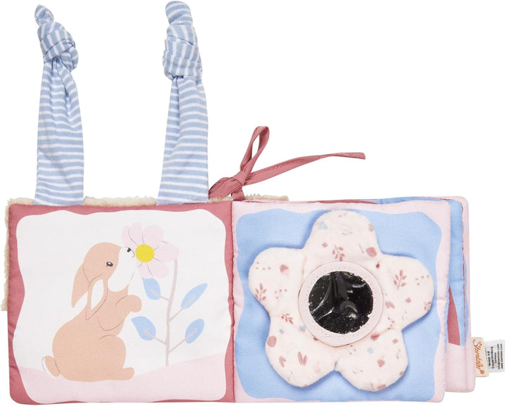 Sterntaler Spielbuch Hase Hanni - weiches Baby Stoffbuch zum Anbinden - Fühlbuch mit Rassel &amp; Kniste