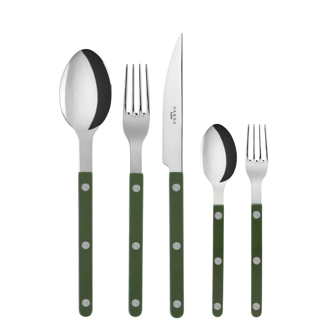 SABRE PARIS - Tafelbesteck, 5-teilig - Bistrot - Messer, Gabel, Esslöffel, Teelöffel & Kuchengabel -