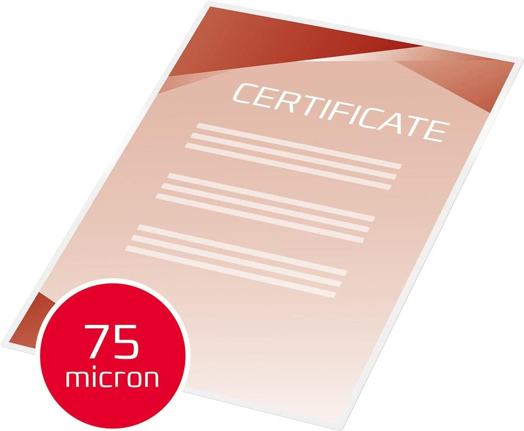 GBC selbstklebende Laminierfolien A4 Matt 75 mic, Peel'nStick, Beschriftbare Oberfläche, Robuste Lam