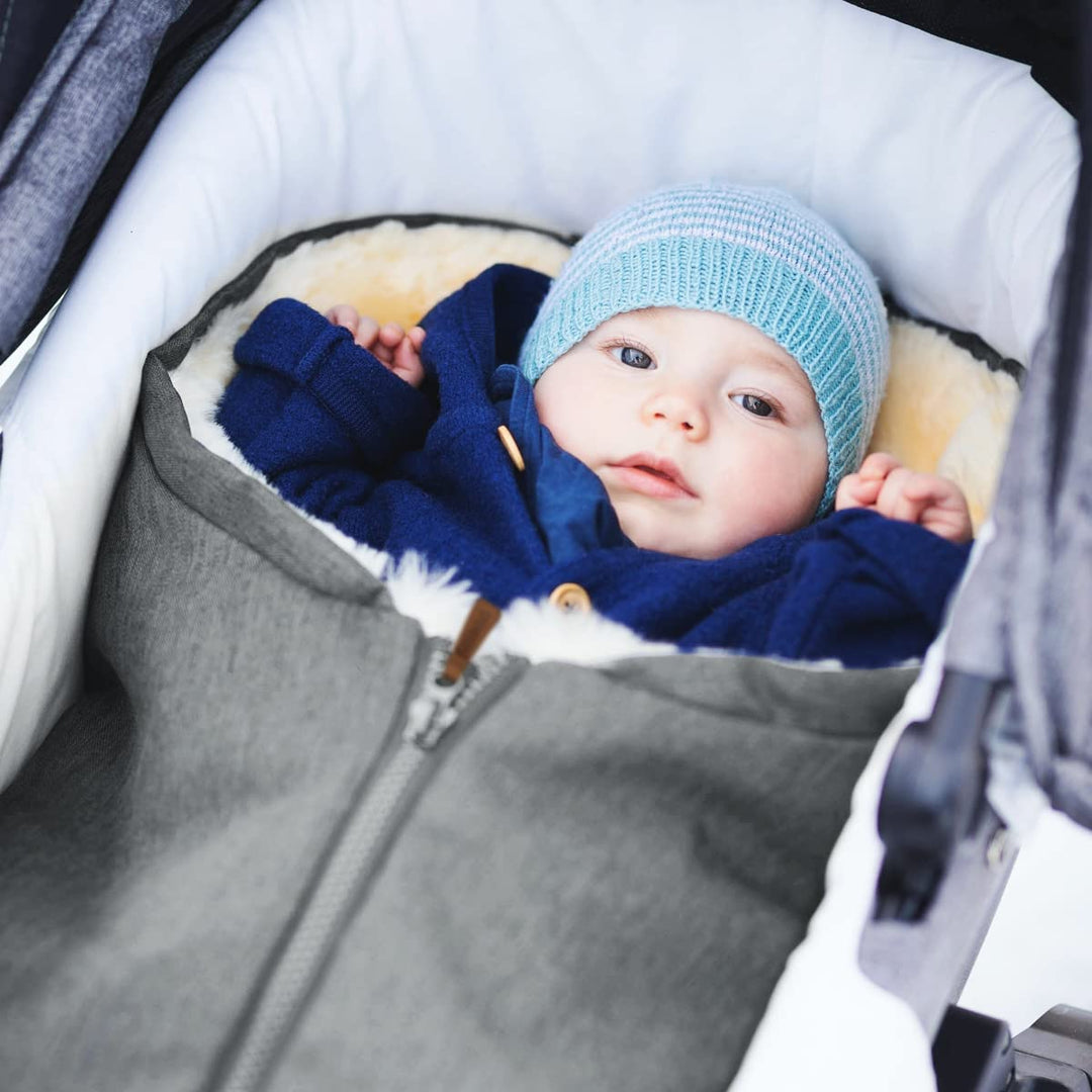 Merino Lammfell Fusssack Winterfusssack für Kinderwagen Baby universal für Babyschale Autositz Gr. 0