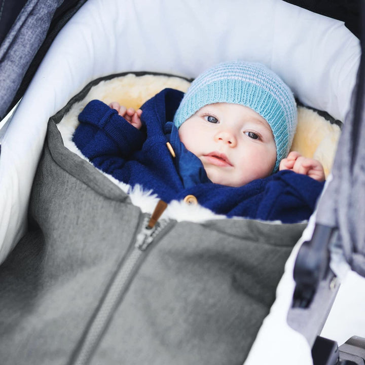 Merino Lammfell Fusssack Winterfusssack für Kinderwagen Baby universal für Babyschale Autositz Gr. 0
