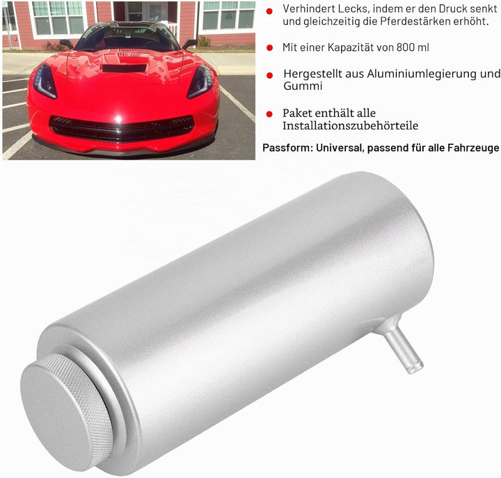 Auto Kühlmittel Behälter, Universal Auto Kühlmittel Überlaufbehälter Kühler Kühlmittel Aluminium Aus