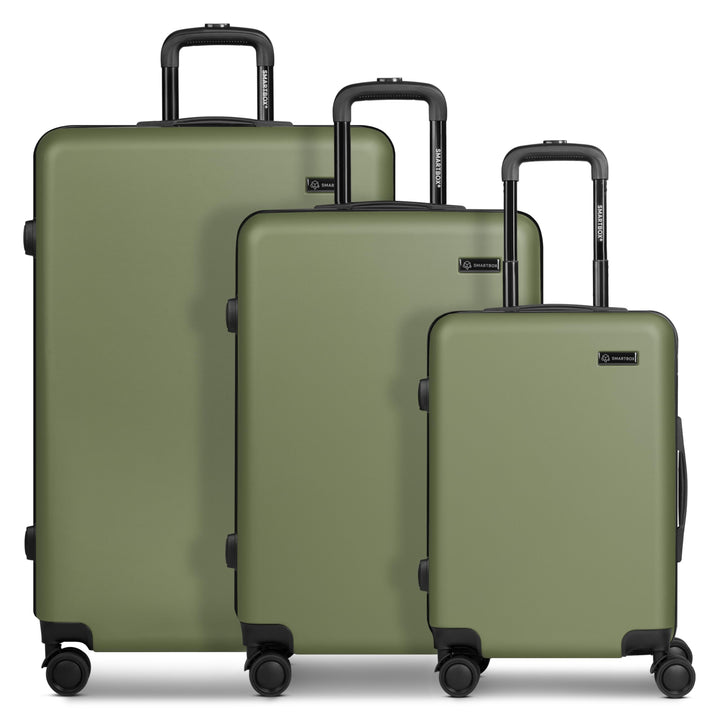 SMARTBOX Kofferset 3-teilig Hartschale ABS 4-Doppelrollen Olive Set, Olive Set