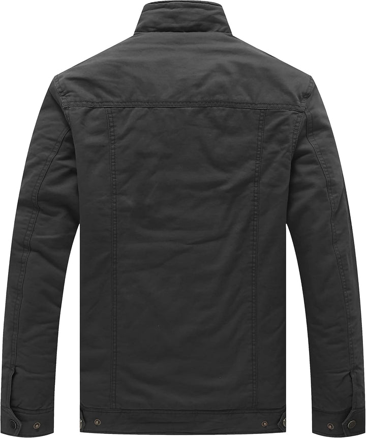 WenVen Herren Klassisch übergangsjacke Winter Warme Jacke Lässige Outdoor Winddichter Mäntel Verdick