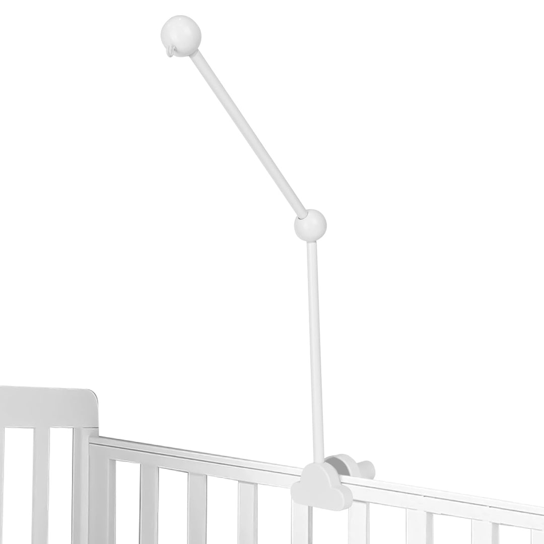 Mobile Halterung Holz für Babybett, 360°Drehbar Baby Mobile Aufhänger, Mobile Halterung Weiss, Abneh