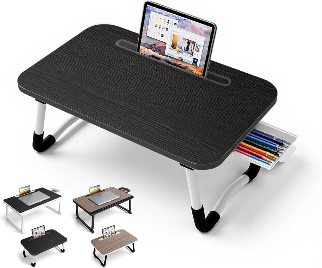 Small Laptop Bett Schreibtisch, Laptoptisch 48 × 30 cm für Frühstück im Bett, Arbeit, Homeoffice, La