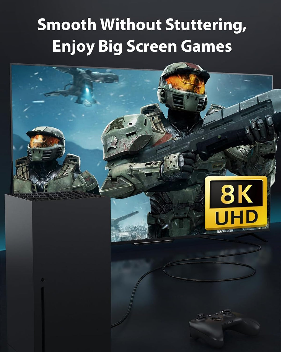 Stouchi HDMI 2.1 Kabel 8K 6m, Ultra HD 48 Gbit/s Hochgeschwindigkeit 8K60hz 4K120hz 144Hz 165 Hz RTX