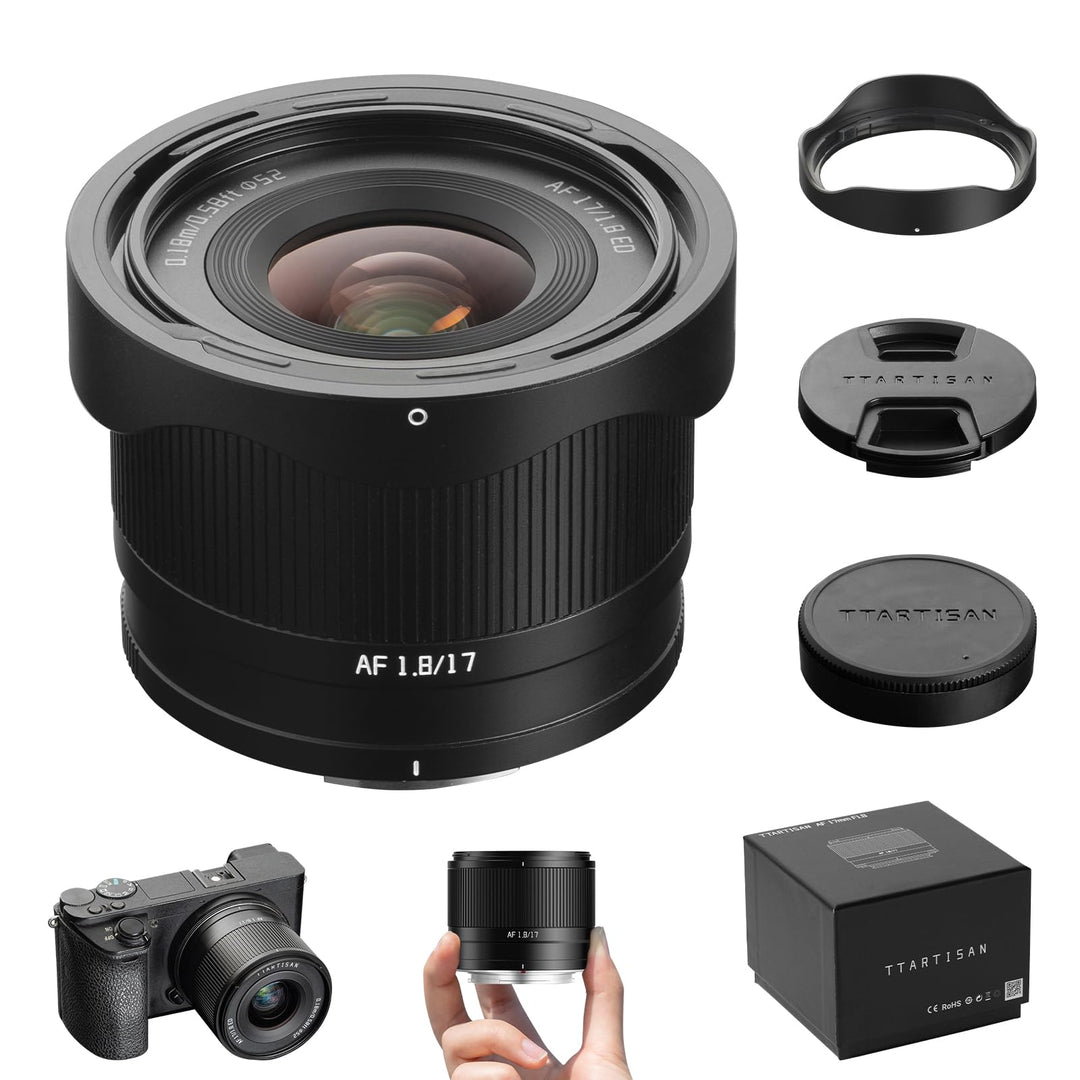 TTARTISAN 17mm F1.8 Air Autofokus Objektive für Sony E-Mount Kameras APS-C Weitwinkelobjektive mit G