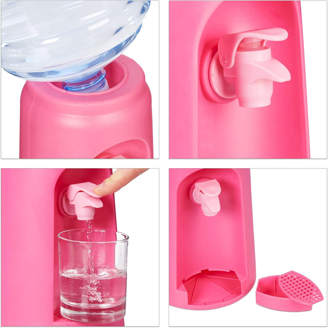 Relaxdays Wasserspender mit Tank & Zapfhahn, Tisch Trinkwasserspender Büro, 4,5 l, Kunststoff, H x D