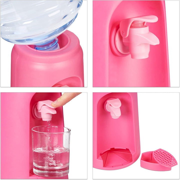 Relaxdays Wasserspender mit Tank & Zapfhahn, Tisch Trinkwasserspender Büro, 4,5 l, Kunststoff, H x D