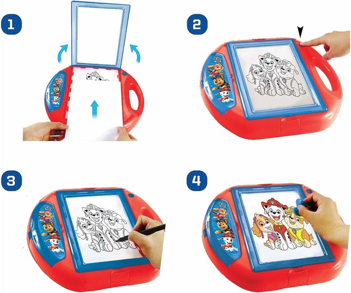 Lexibook CR310PA Paw Patrol Zeichenprojektor 4 Stempel, 10 Vorlagen, beleuchteten Fläche, 1 Stift en