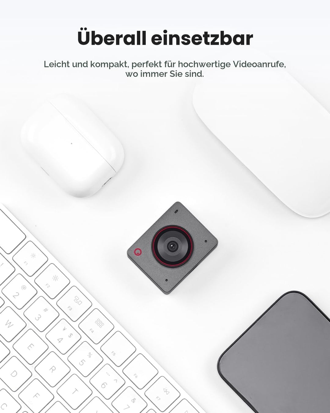 OBSBOT Meet 2-4K Webcam für PC mit 1/2" Sensor, KI Framing& Autofokus, Beauty-Modus, Gestensteuerung