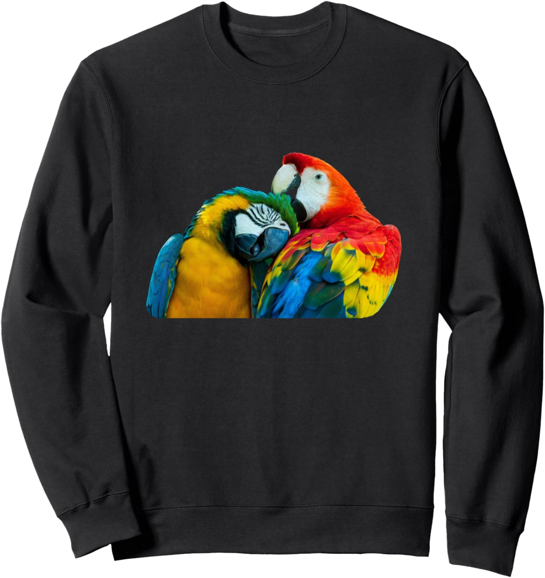 Es gibt zwei bunte Vögel in Liebe. Sweatshirt