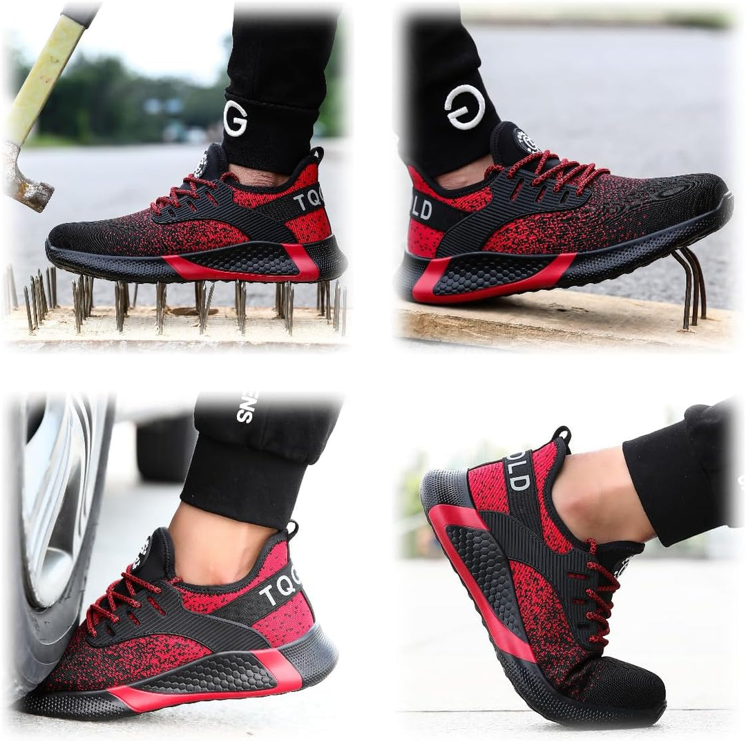 tqgold Sicherheitsschuhe Herren Damen Leicht Arbeitsschuhe | Sportlich Schutzschuhe mit Stahlkappe |