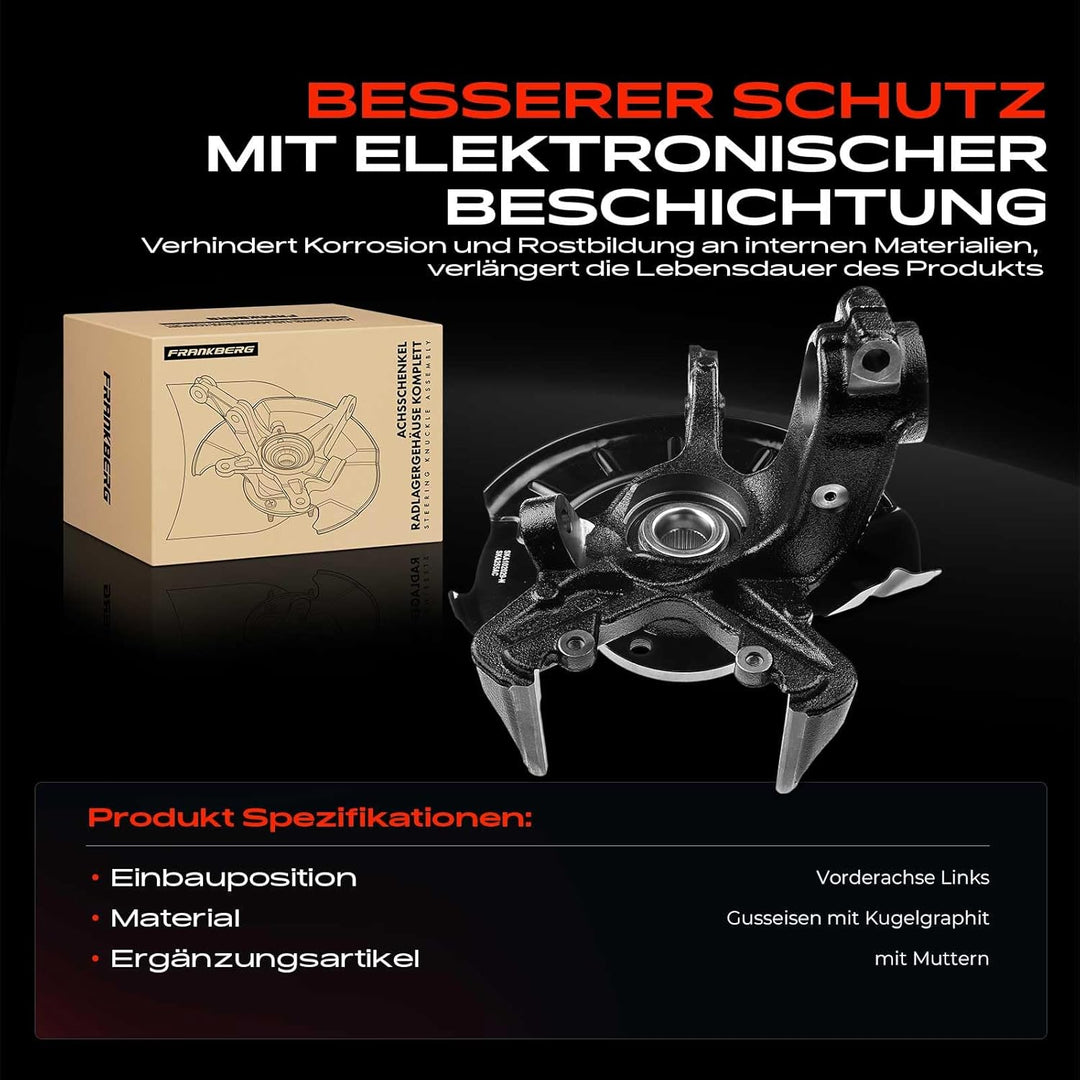 Achsschenkel Radlagergehäuse Komplett Vorne Links für Polo 6R 6C 9N Fox 5Z Cordoba 6L Ibiza 6L 6J 6P