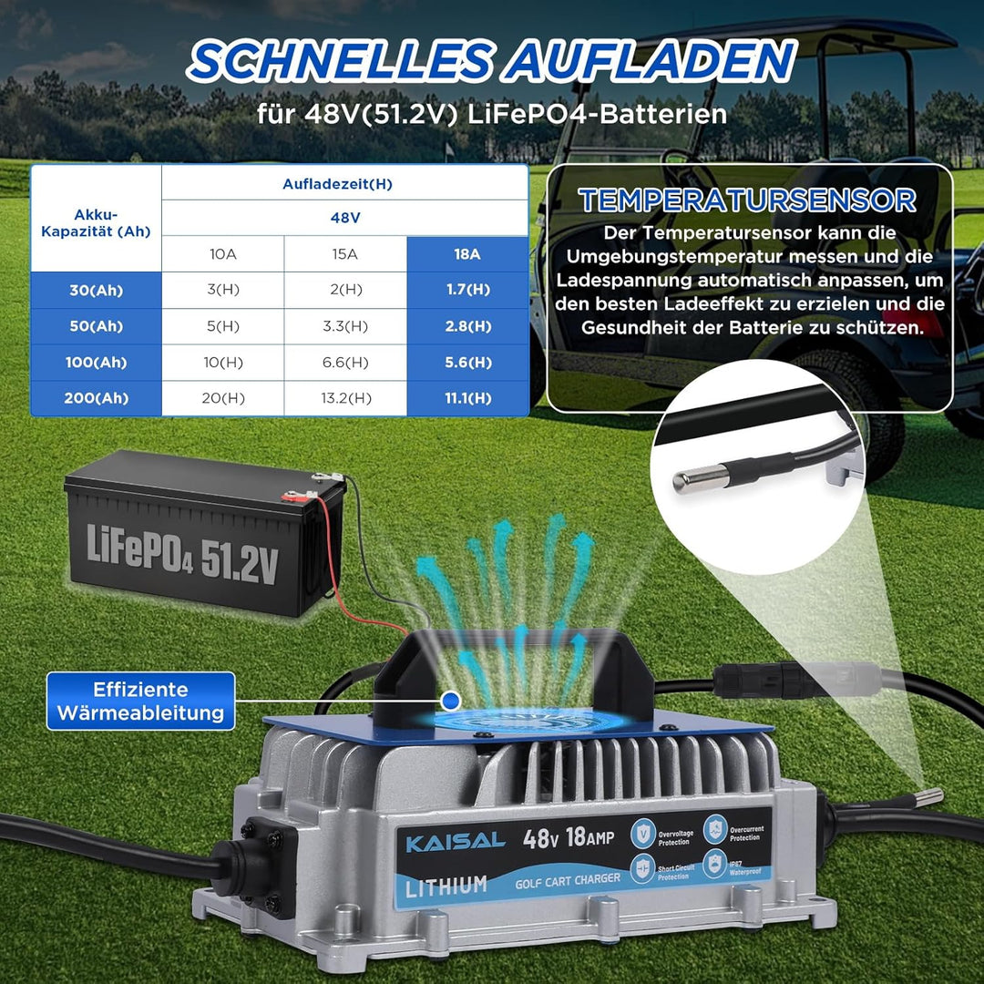 58.4V 18A LiFePO4 Ladegerät für 48V(51.2V) Lithium Eisenphosphat, Lithium Batterie Ladegerät 48V LiF