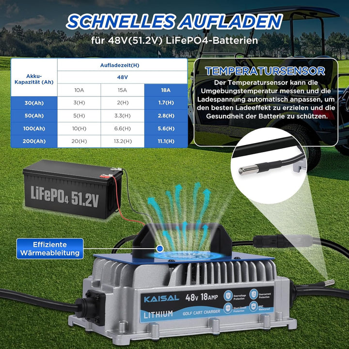 58.4V 18A LiFePO4 Ladegerät für 48V(51.2V) Lithium Eisenphosphat, Lithium Batterie Ladegerät 48V LiF