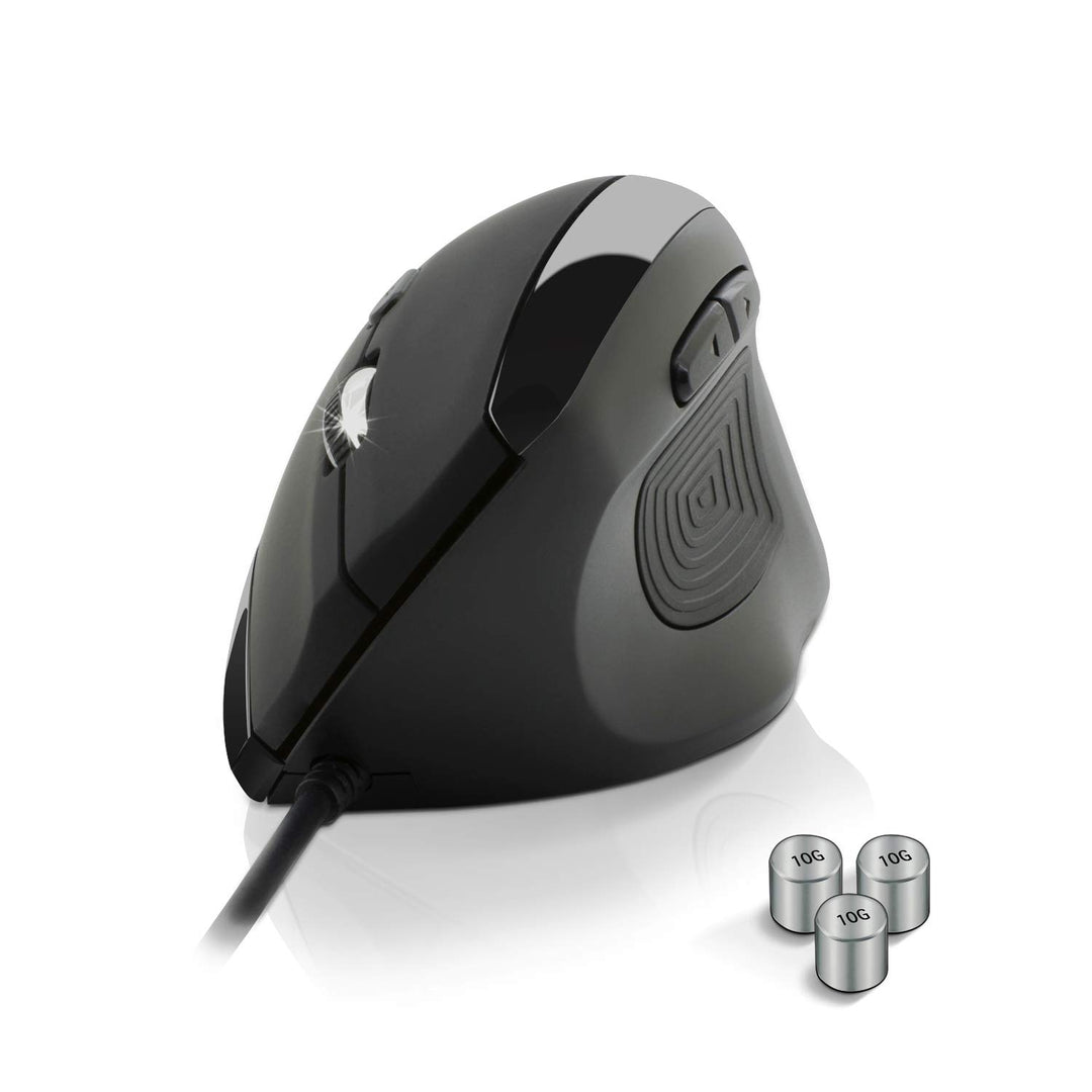 NEWWAY – Vertikale und Ergonomische Maus A3E - 3200 DPI - USB-Kabel - Verstellbares Gewicht Kabelgeb